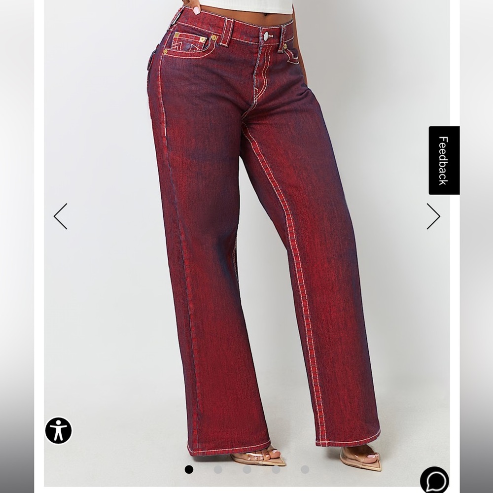 Red baggy women jeans